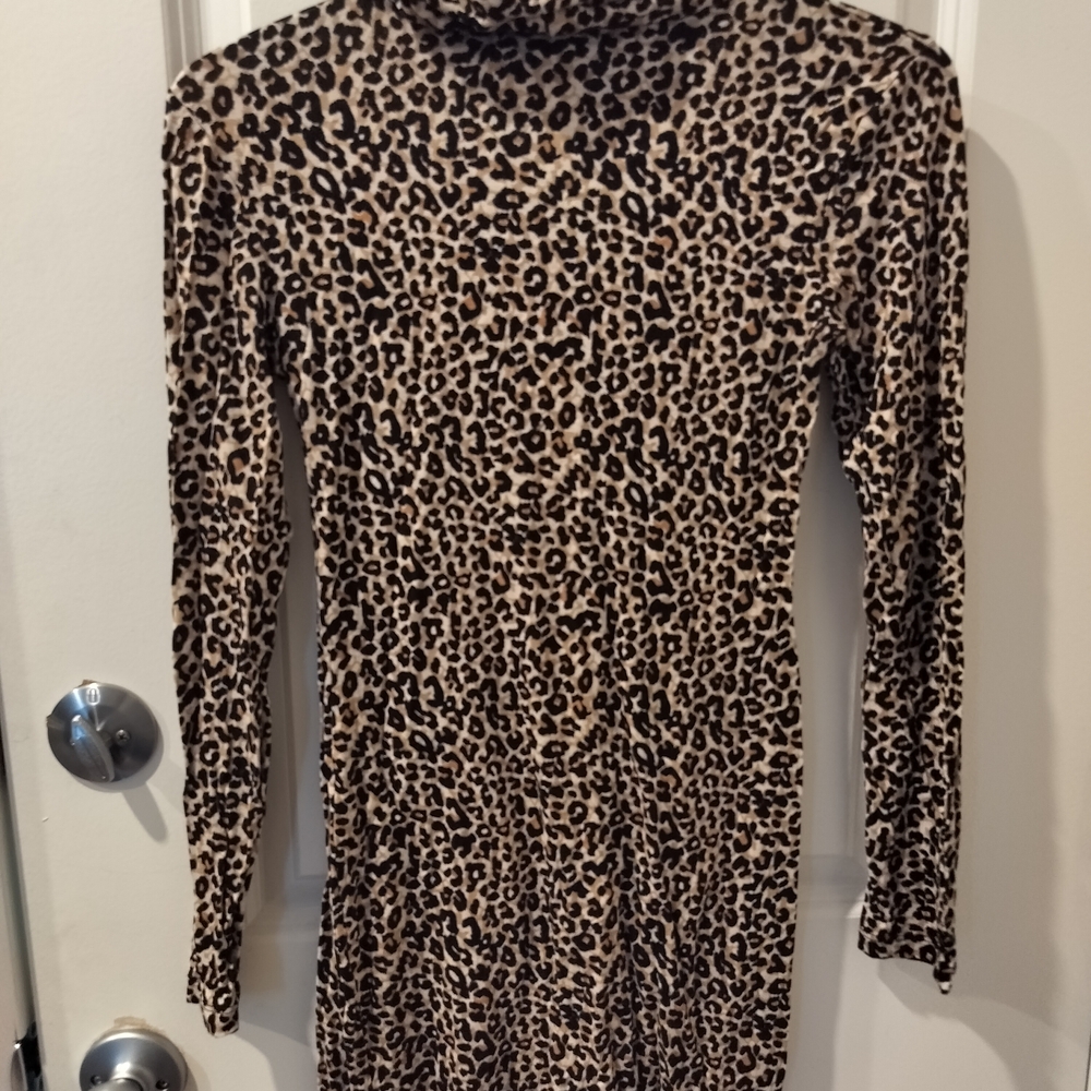 Chic Leopard Long Sleeve Dress